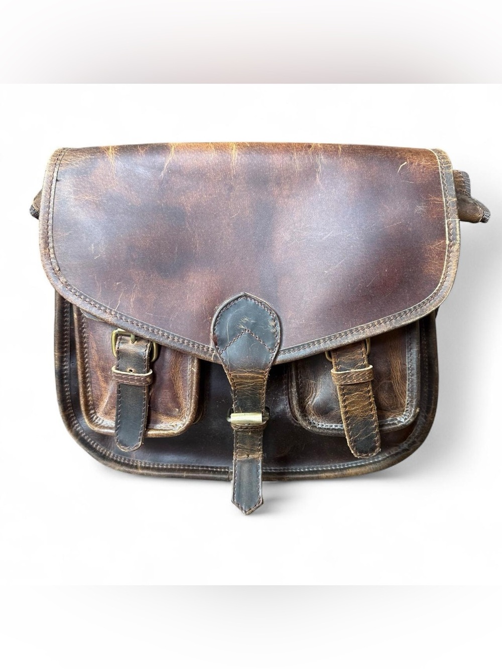oil pull leather satchel